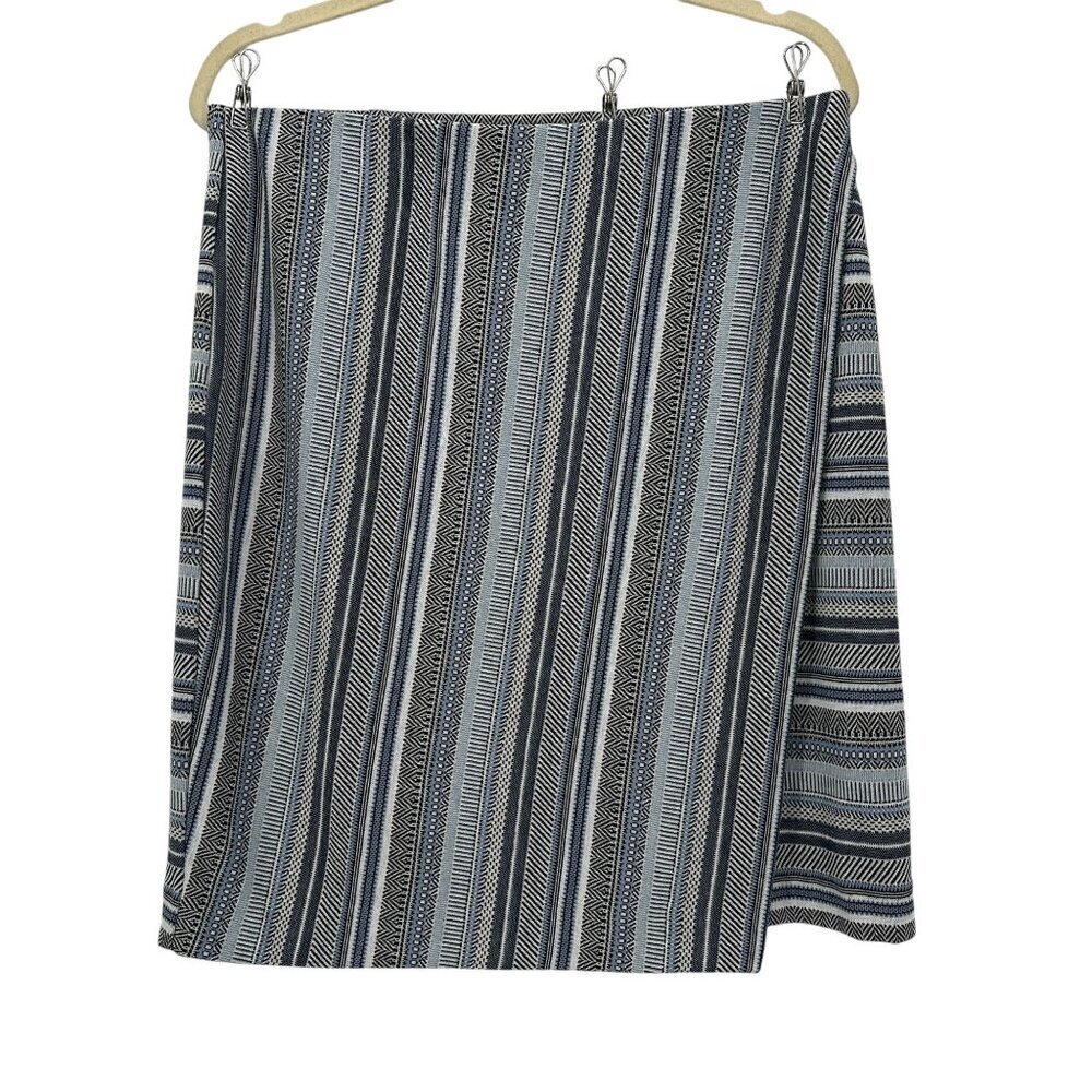 J. Jill Blue Breeze Mountain Faux Wrap Pencil Skirt Womens Small